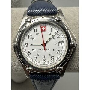 Wenger S.A.K. Design New Battery Watch 35MM 7.75" Leather Band Swiss Made W5